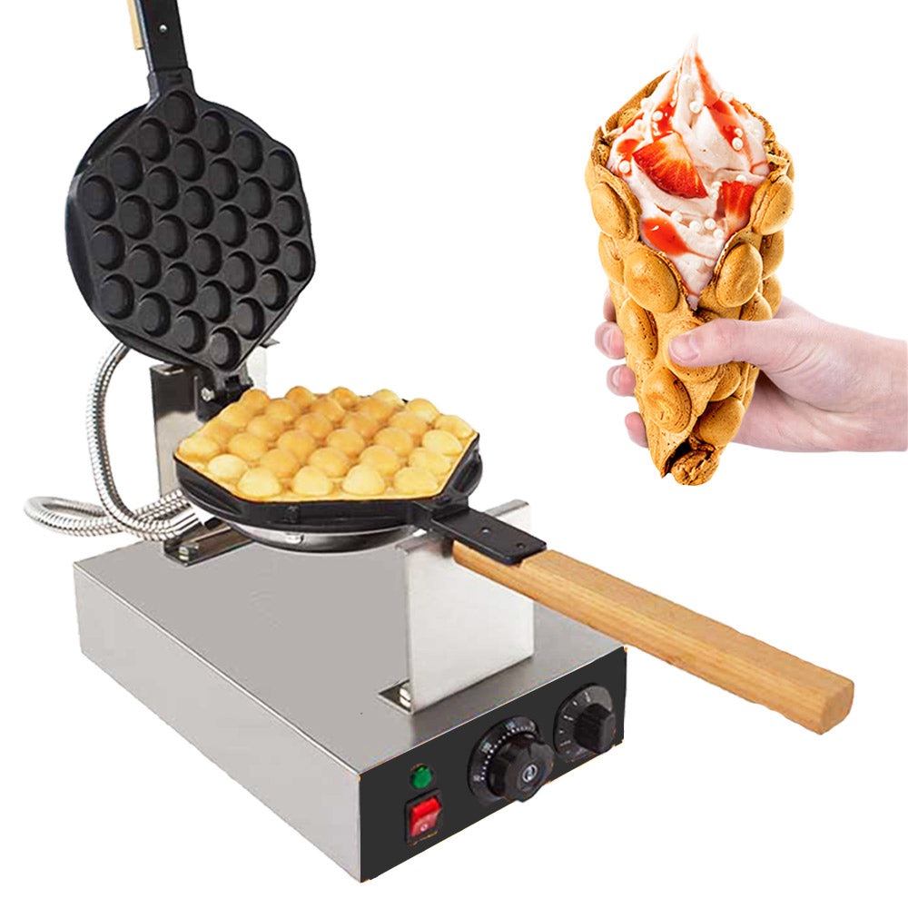GorillaRock Bubble Waffle Maker | Manual Thermostat Egg Waffle