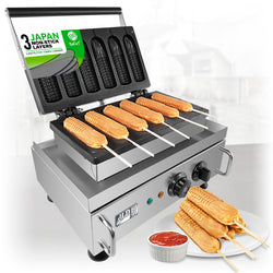 AP-529 HotDog Waffle Maker Commercial | 6 Corn Dog Stick Waffles