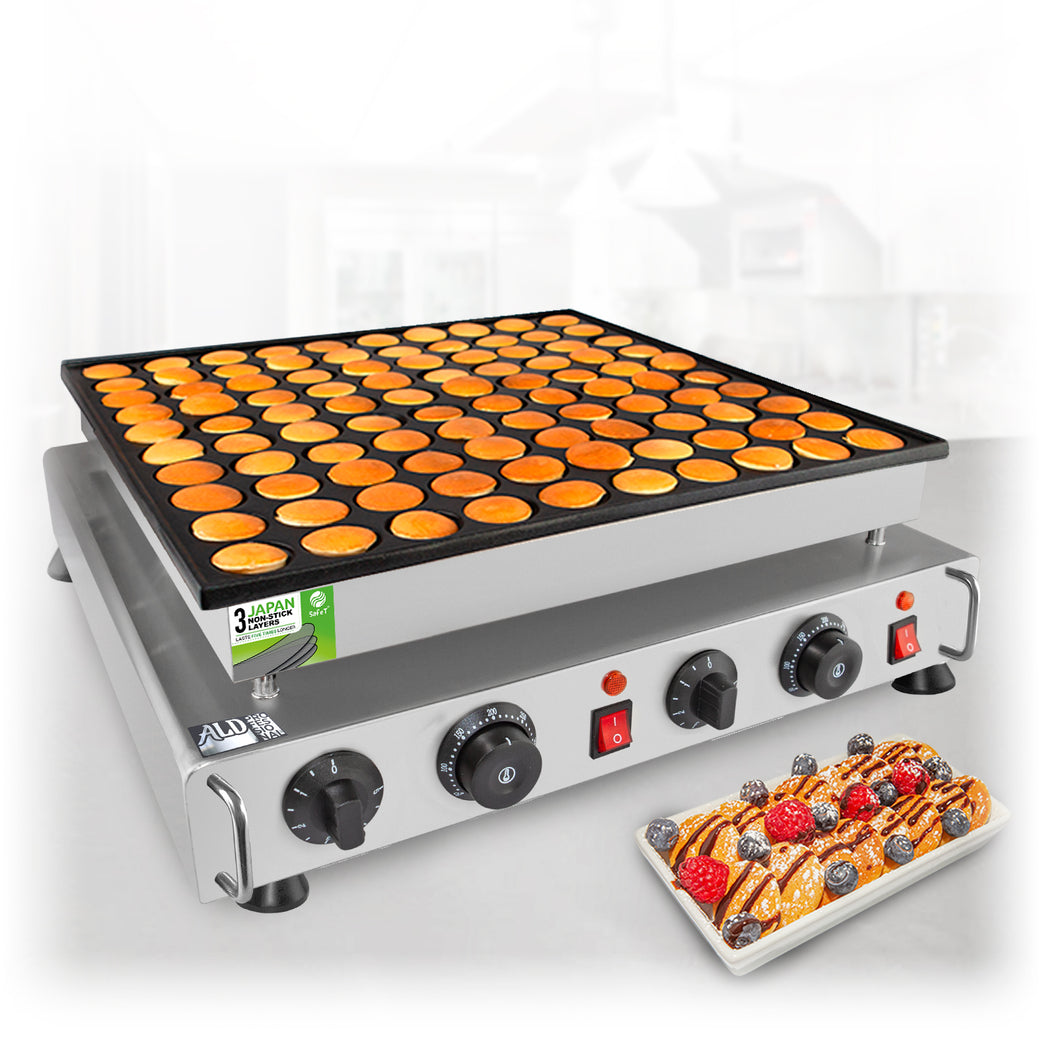 AP-545ミニダッチパンケーキメーカー| Poffertjes Iron | 100ラウンドダッチパンケーキ|焦げ付き防止のパン