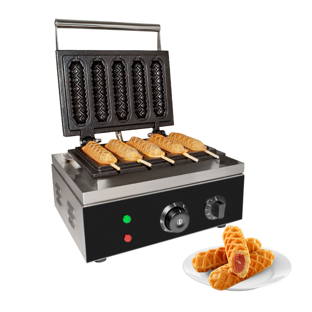 GR-XCXX5 Corn Dog Waffle Iron | Commercial Waffle Dog Maker | 5 PCS
