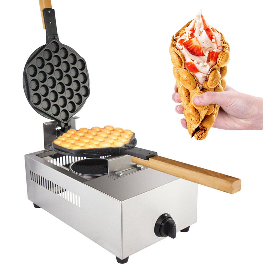 ALDKitchen Bubble Waffle Maker for Egg Puff and Hong Kong Waffles, Professional Electric Bubble Waffle Iron with Nonstick Coating and Manual  Thermostat, Stainless Steel