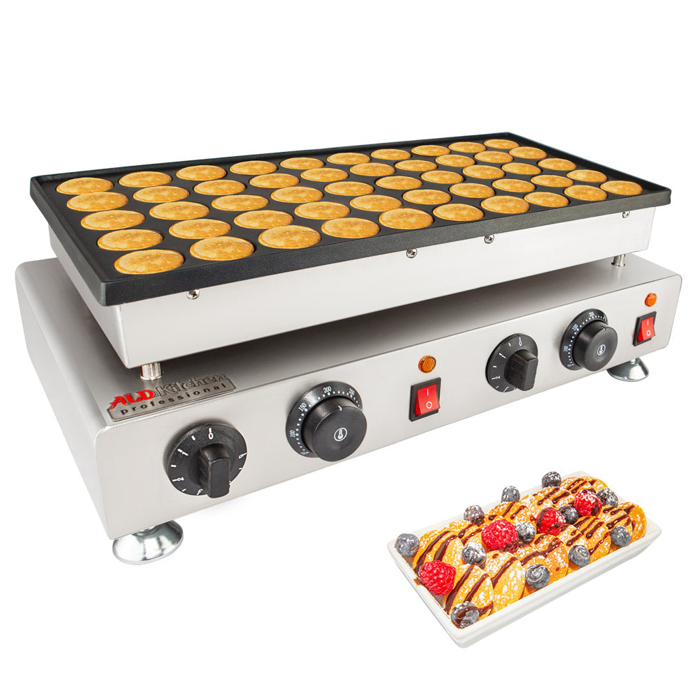  ALDKitchen Redondo comercial eléctrico Poffertjes mini  panqueques holandés máquina fabricante hierro panadero 110v : Hogar y Cocina