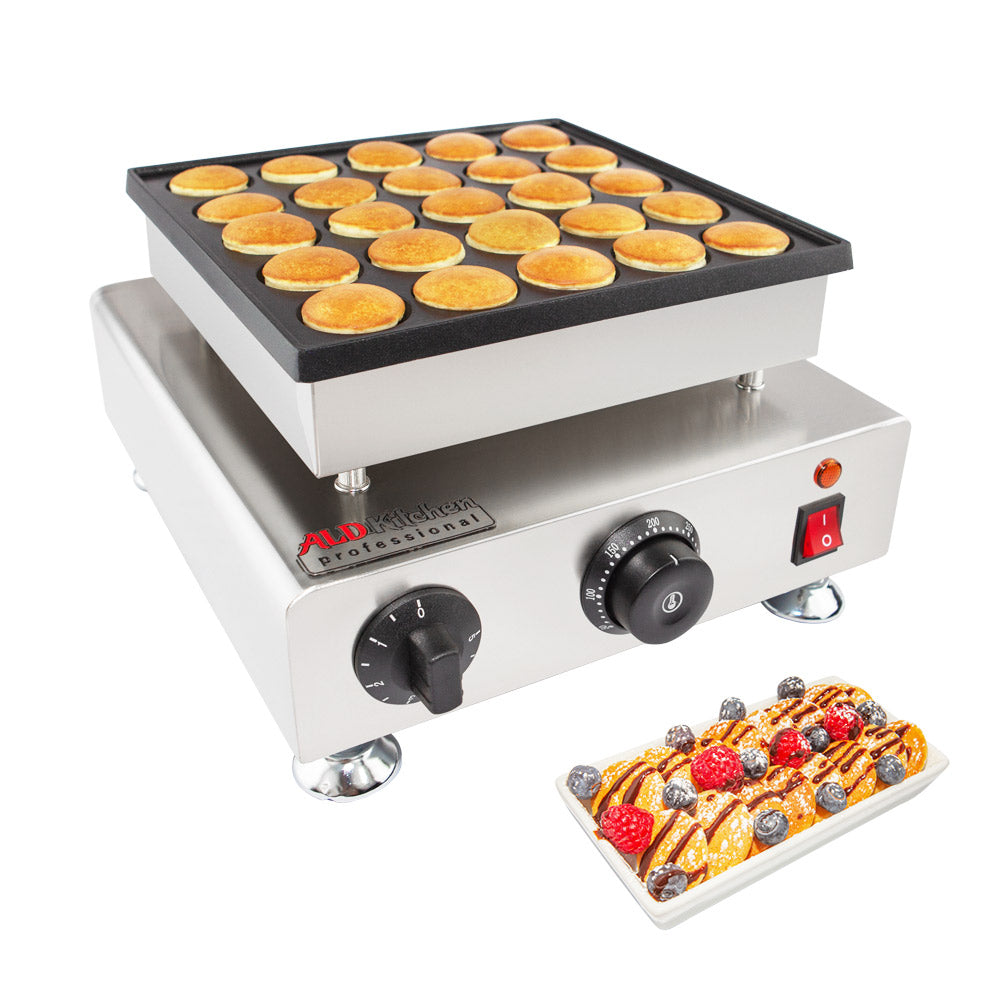 ALDKitchen Mini Pancake Machine Dutch Mini Pancake Maker 25 Round-Shape  Poffertjes Stainless Steel