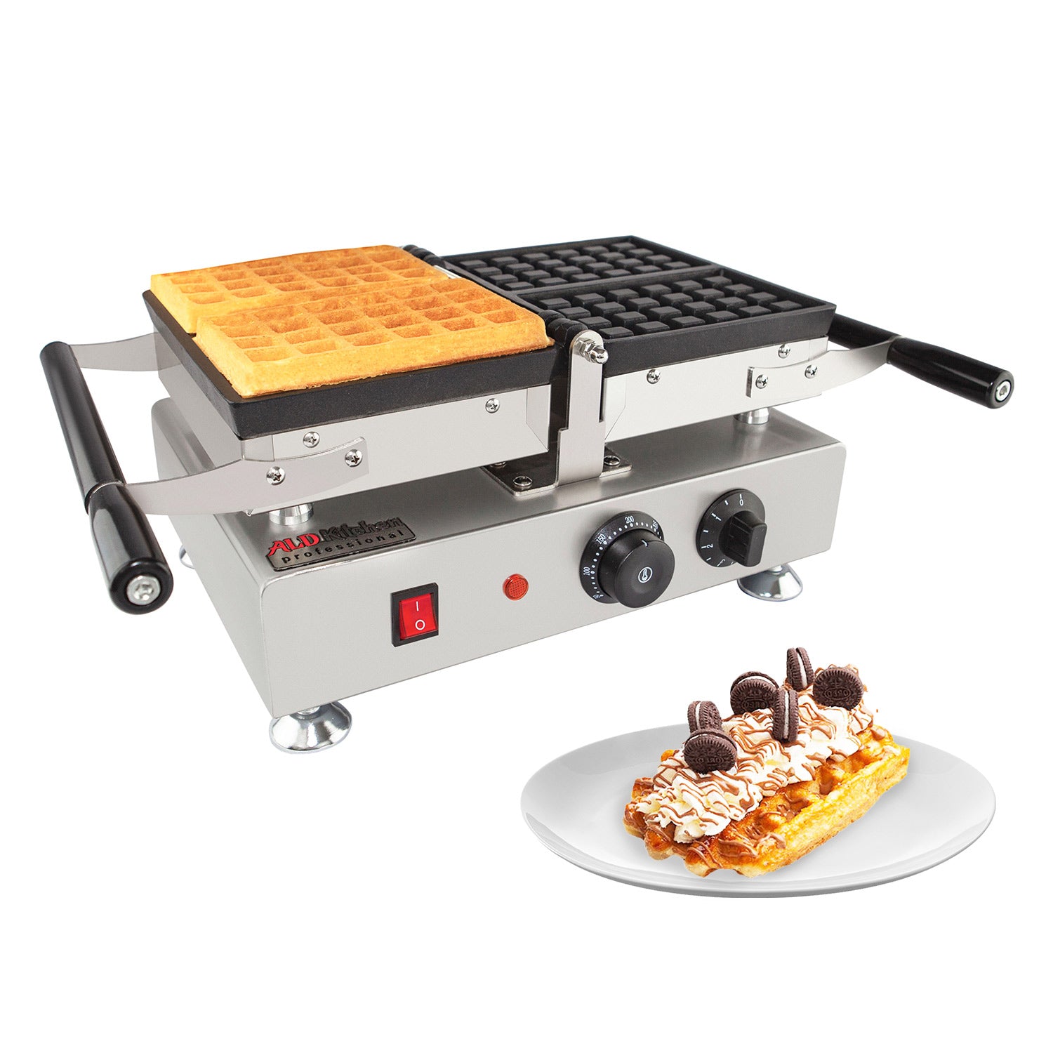 ALDKitchen Stick Waffle Maker | Professional Stainless Steel Waffle Stick Machine | 4 Big Waffles
