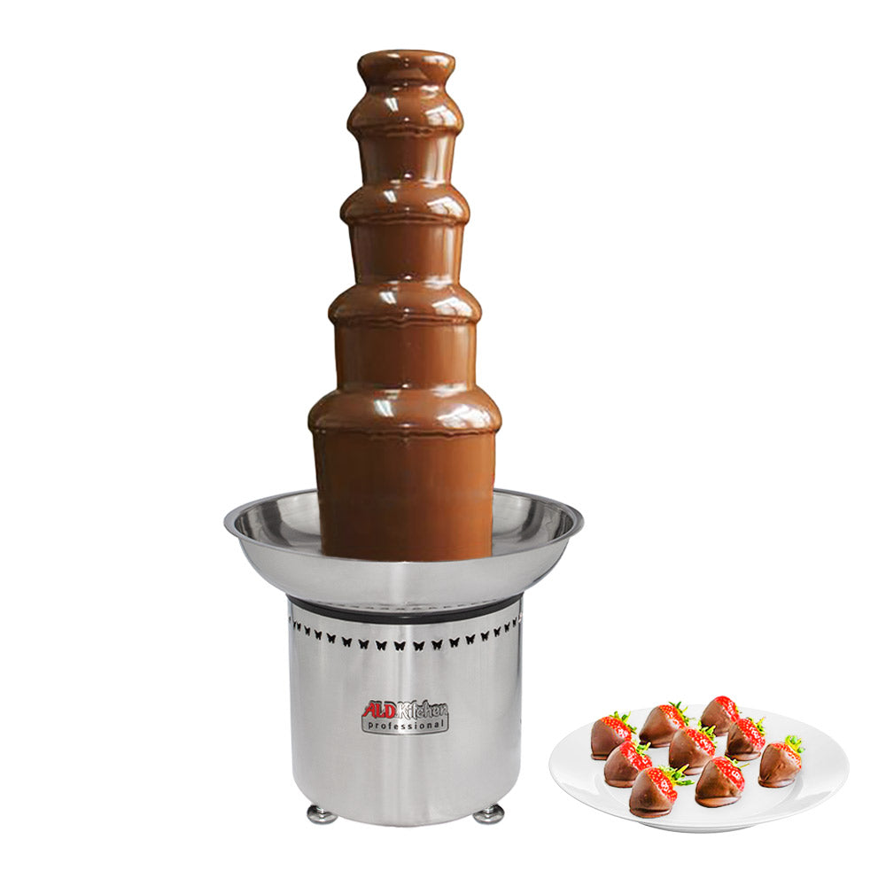 A-CF5M Chocolate Fountain Stainless Steel Chocolate Fondue Fountain with Tiers Manual Control 300W