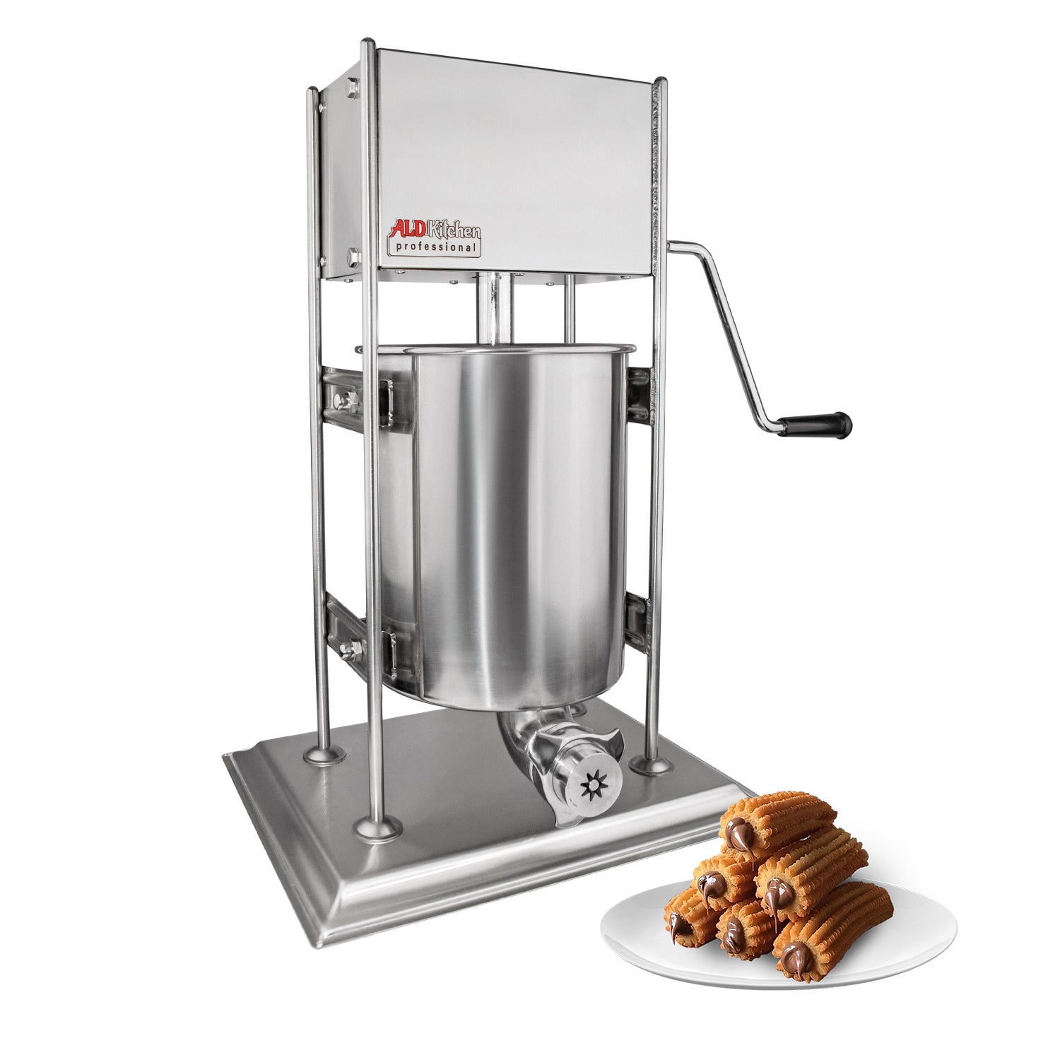 ALDKitchen Churros Machine Manual, Deep-Frying Churro Maker with Working  Stand, Stainless Steel