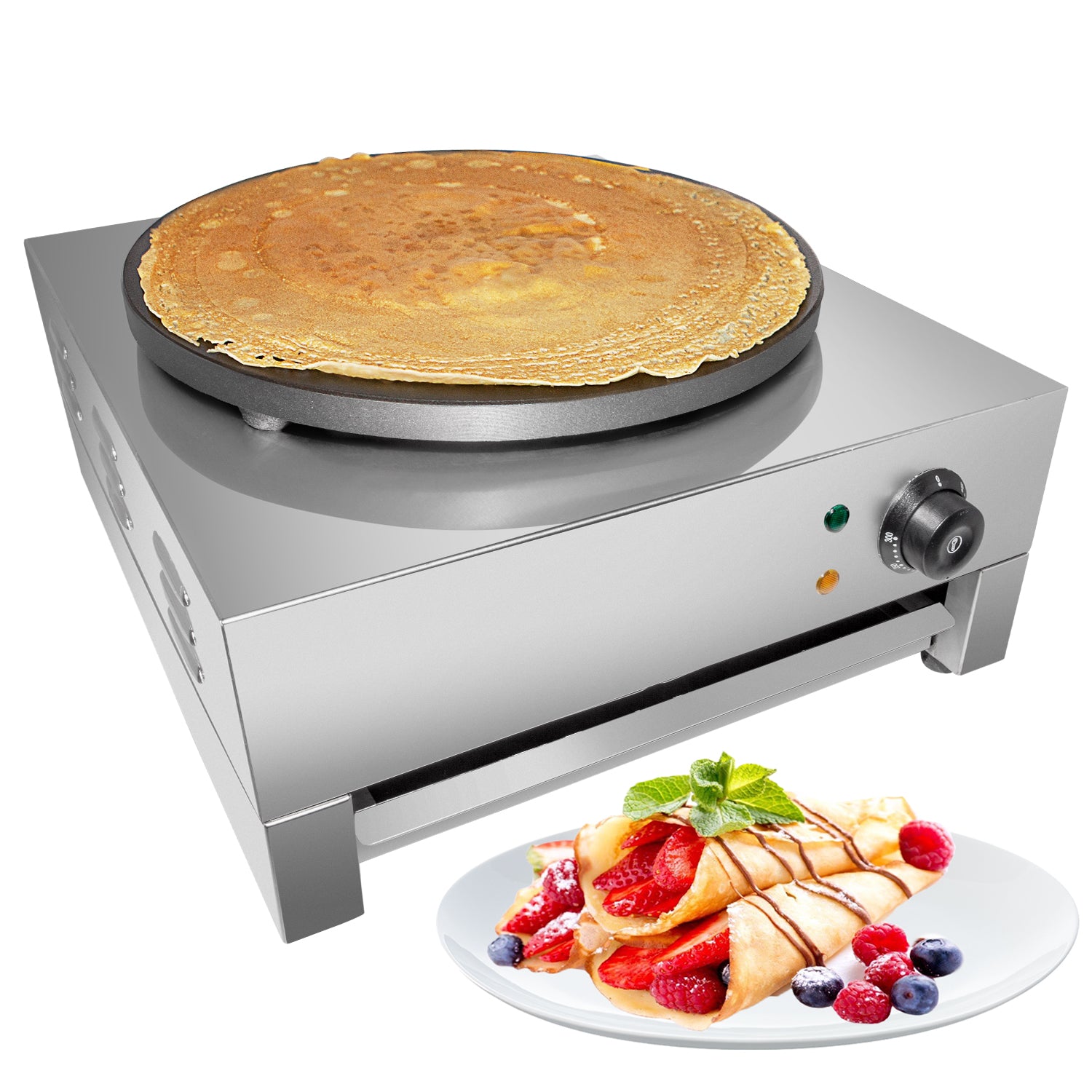Miumaeov Commercial Crepe Maker Machine Stainless Steel Nonstick Crepe  Maker Electric Griddle 40cm Pancake Pizza Batter Pancake Maker Tool