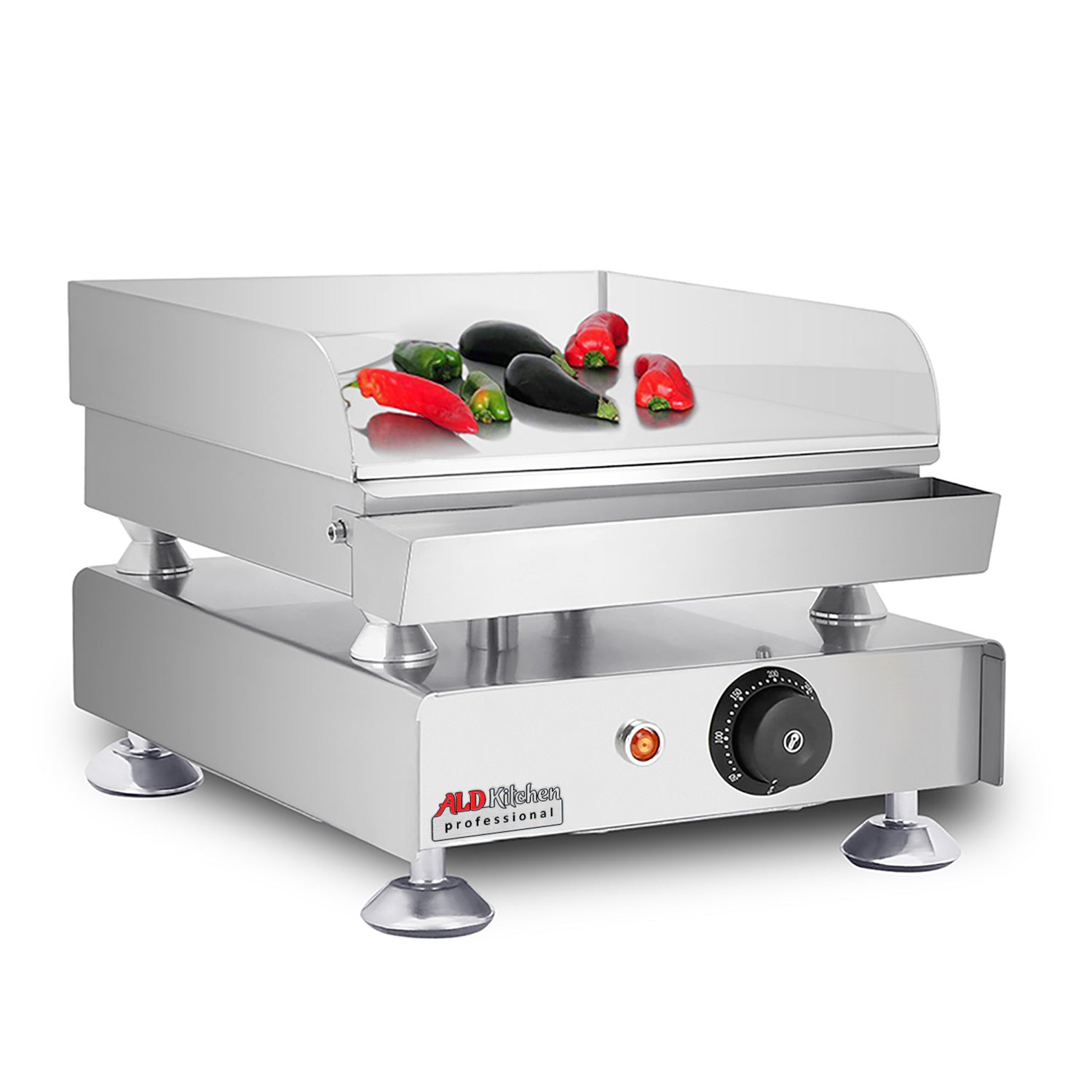 ALDKitchen Flat Top Griddle | Electric Griddle with Manual Control | Teppanyaki Grill | Stainless Steel 110V