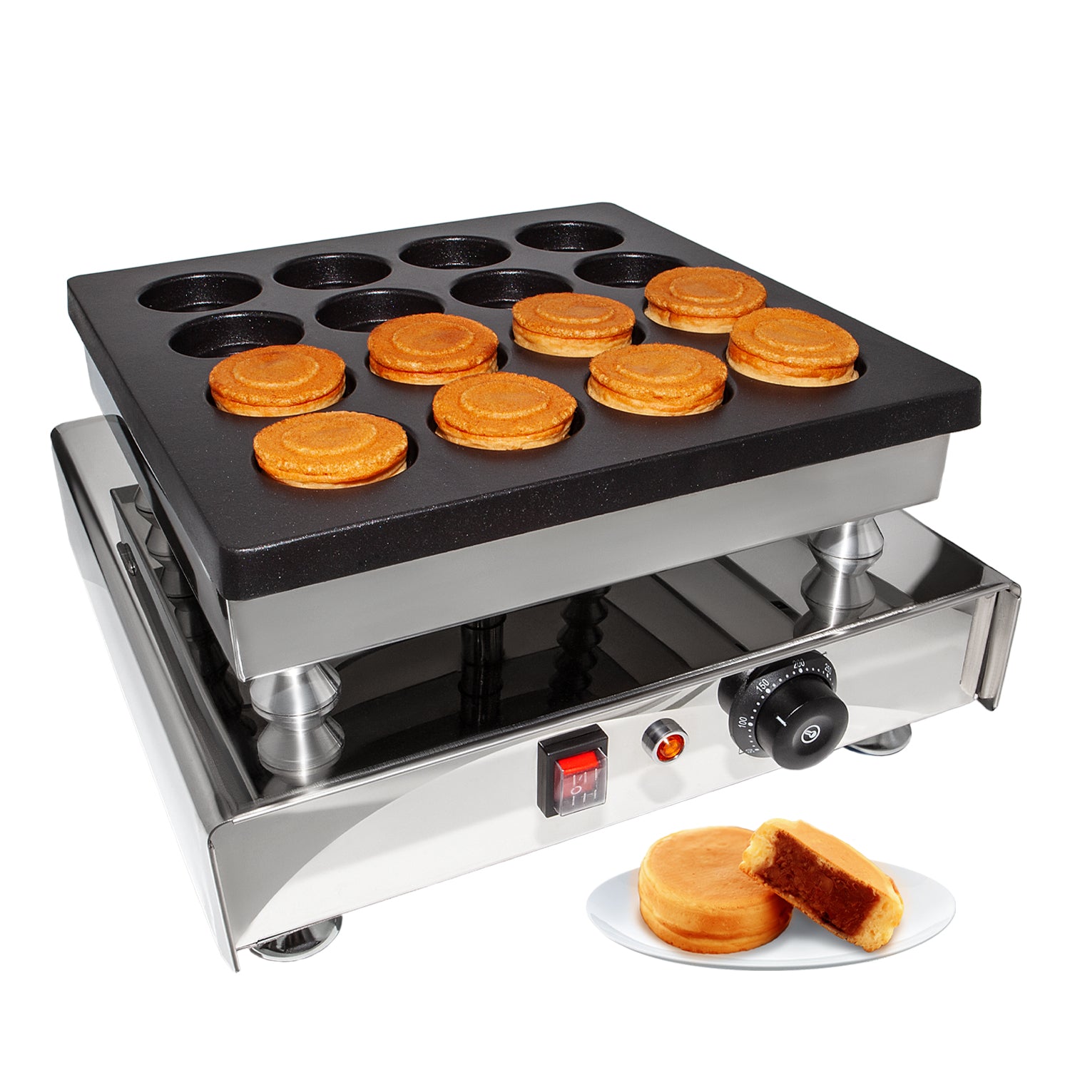 ALDKitchen Poffertjes Maker, Mini Pancakes Electric Machine, 50 Pcs, High Capacity