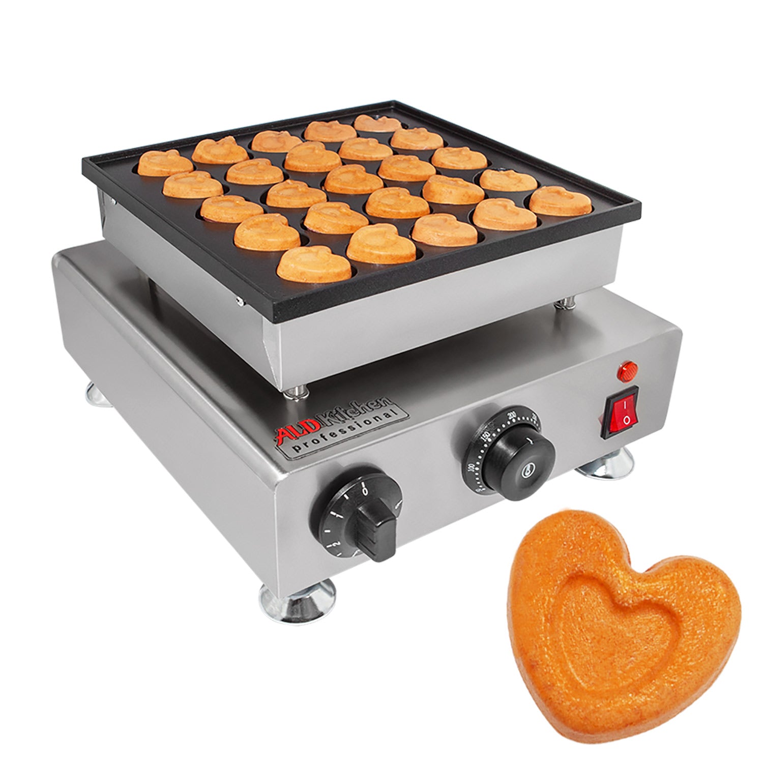 ALDKitchen Poffertjes Maker 25 Pcs Heart-Shaped Pancakes for  Valentine's Day