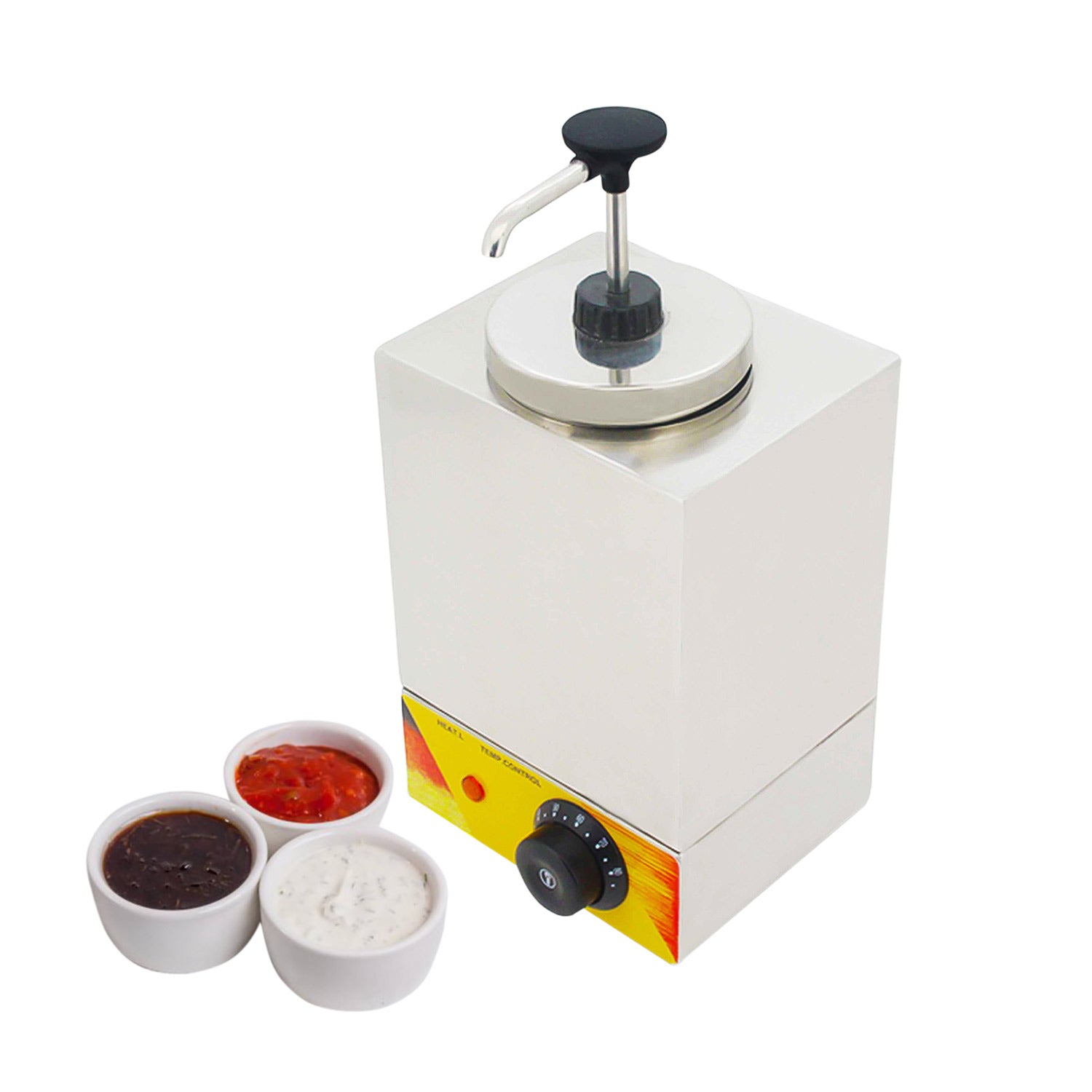 ALDKitchen Sauce Dispenser Commercial | Electric Sauce Heater | 3-Head Sauce Warmer | Stainless Steel 110V