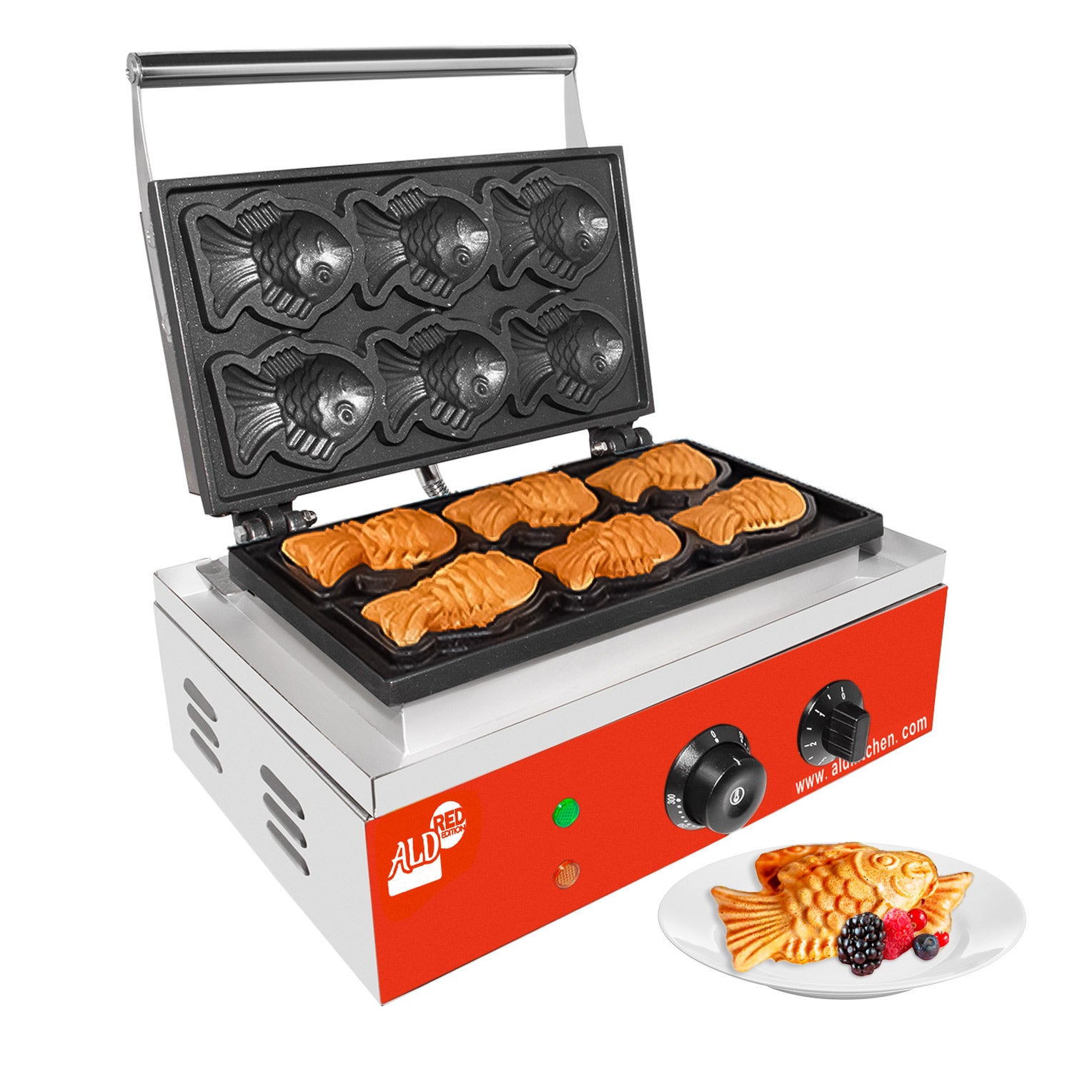 Stick Waffle Maker ALDKitchen 110V Commercial Quality, Coated Non-Stick,  Stainless Steel (SIX Small) 