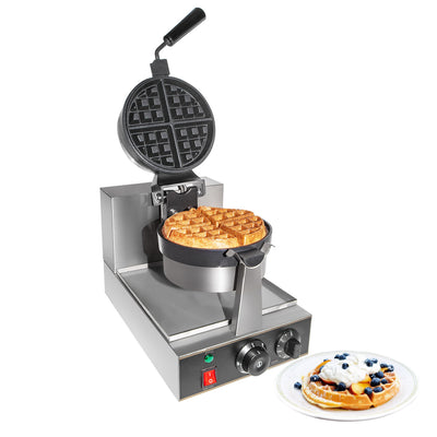 Fabricante de waffle belga GR-HWB1A grossa | Ferro de Waffle Comercial Flip | Aço inoxidável | Mecanismo rotativo