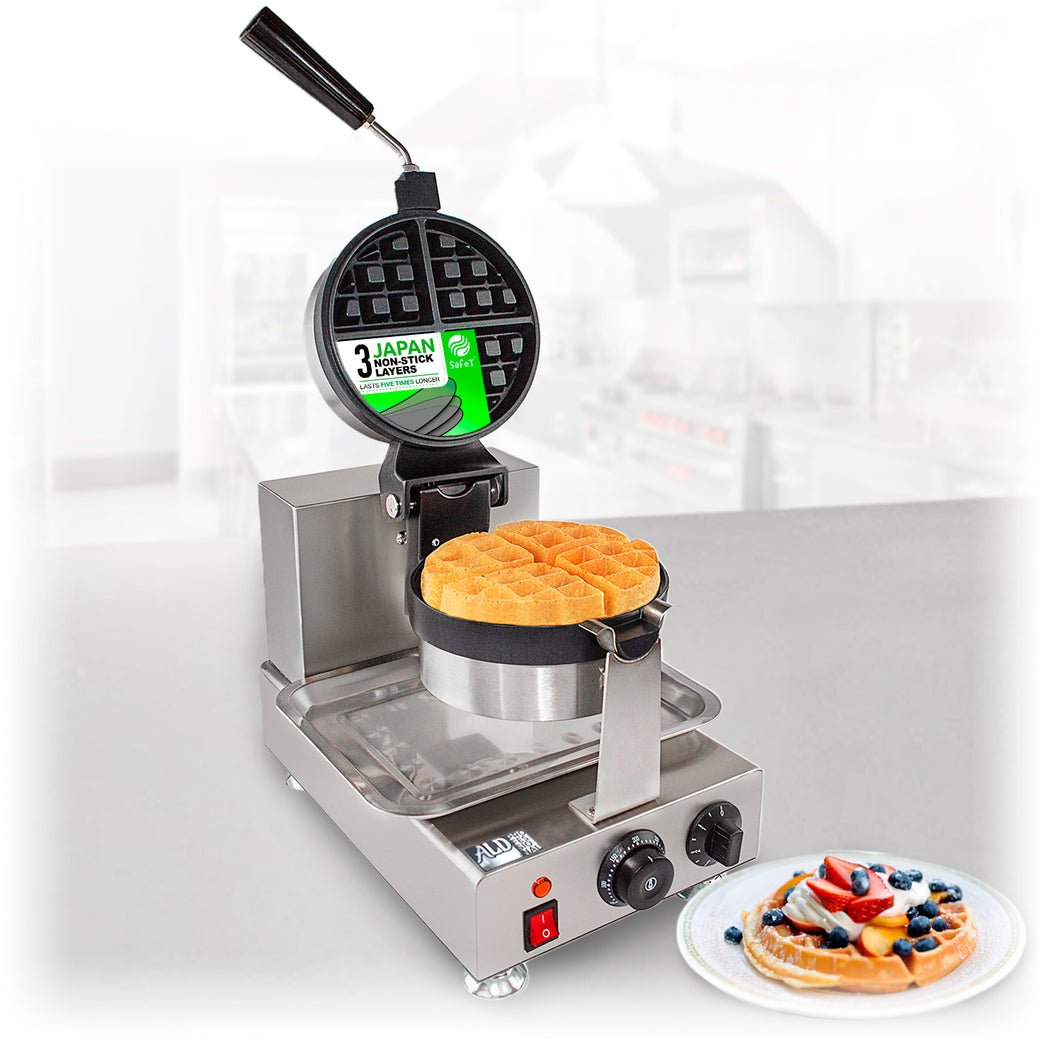 Belgian Waffle Maker Thick | 360° Rotating Mechanism | Round