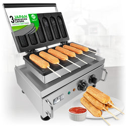 AP-529 HotDog Waffle Maker Commercial | 6 Corn Dog Stick Waffles