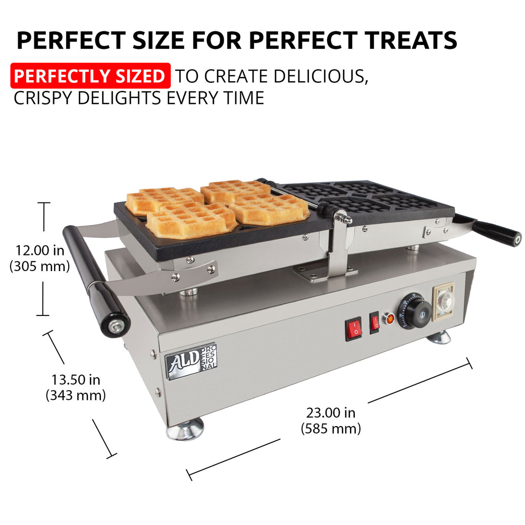 ALDKitchen Belgian Waffle Iron | Swing Type | 4 Pcs | Professional Use ...