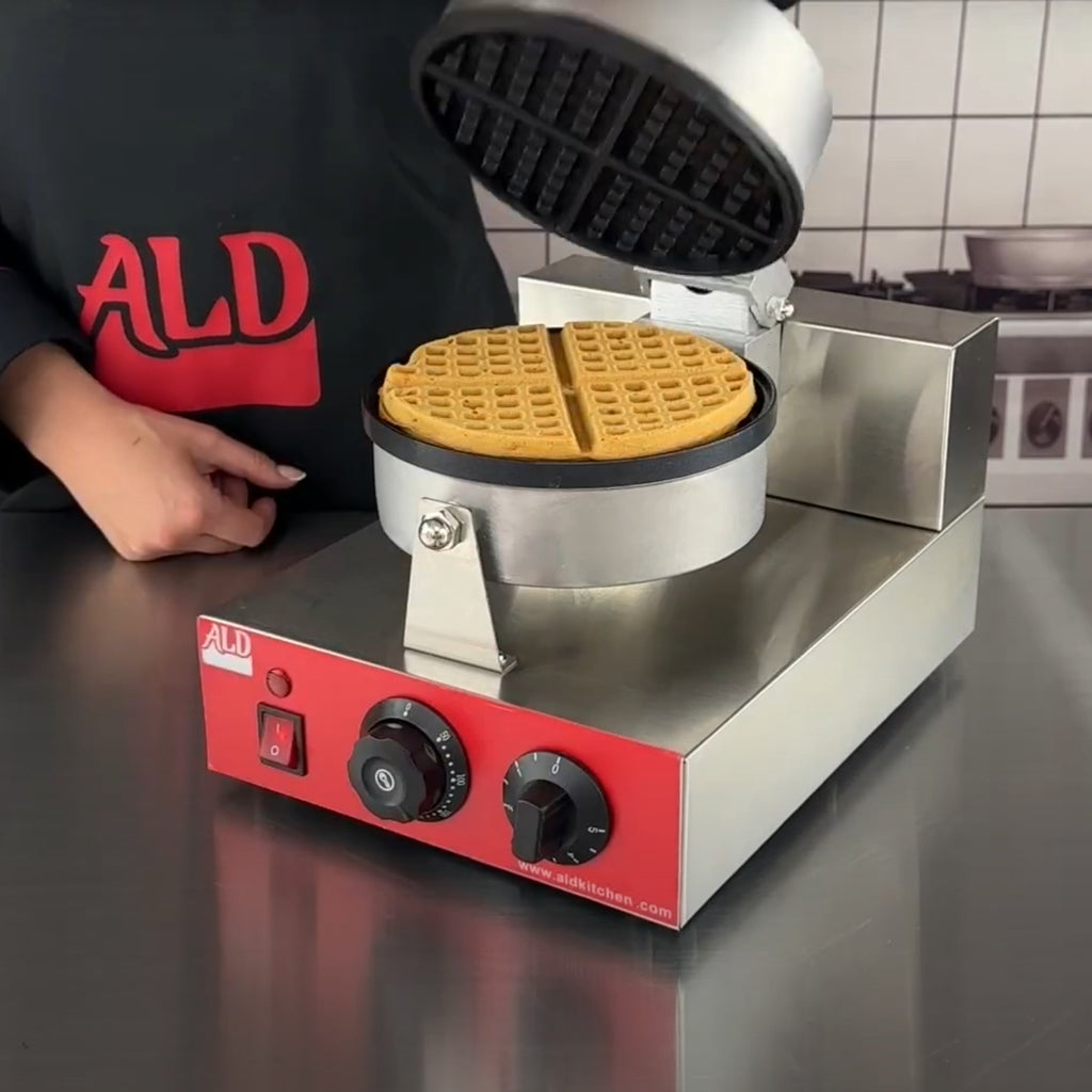 Aldkitchen Belgian Waffle Maker Waffle Iron With Red Panel Nonstick