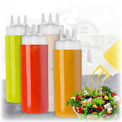 AC_PD16_4 Squeeze 4 pcs Bottle Set | 3-Hole Design Condiment Bottles | Durable, Food-Safe, & Versatile