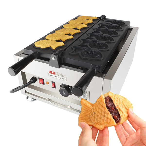 ALDKitchen Taiyaki Maker, Small Fish Rotating Waffle Iron, 6 Fish-Shaped  Cookies