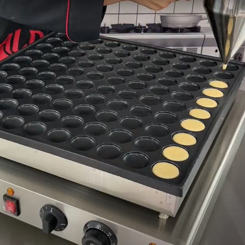 ALDKitchen Poffertjes Maker 100 Round Dutch Pancakes Nonstick Pan