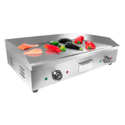 Large (half ribbed) / 220V, flat griddle 
