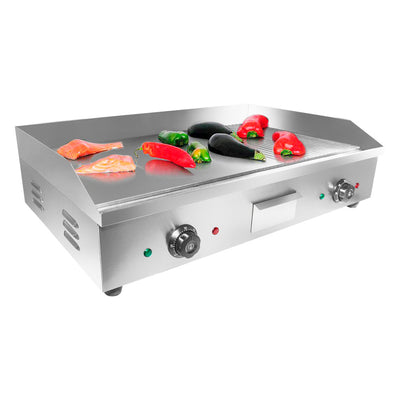 Large (half ribbed) / 220V, flat griddle 