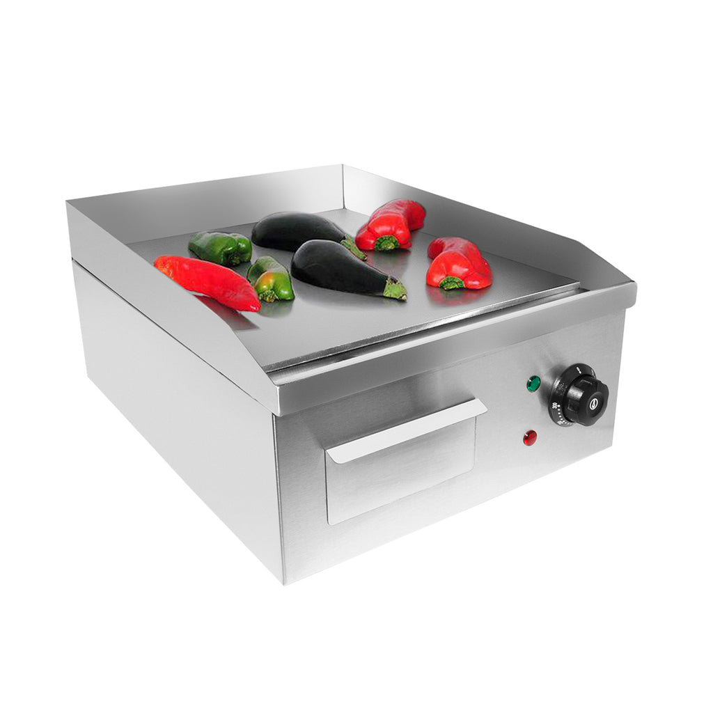 GorillaRock Electric Flat Top Griddle, Single or Dual Thermostat, Stainless Steel Teppanyaki Grill