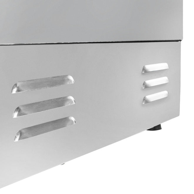Large (half ribbed) / 110V, flat top grill