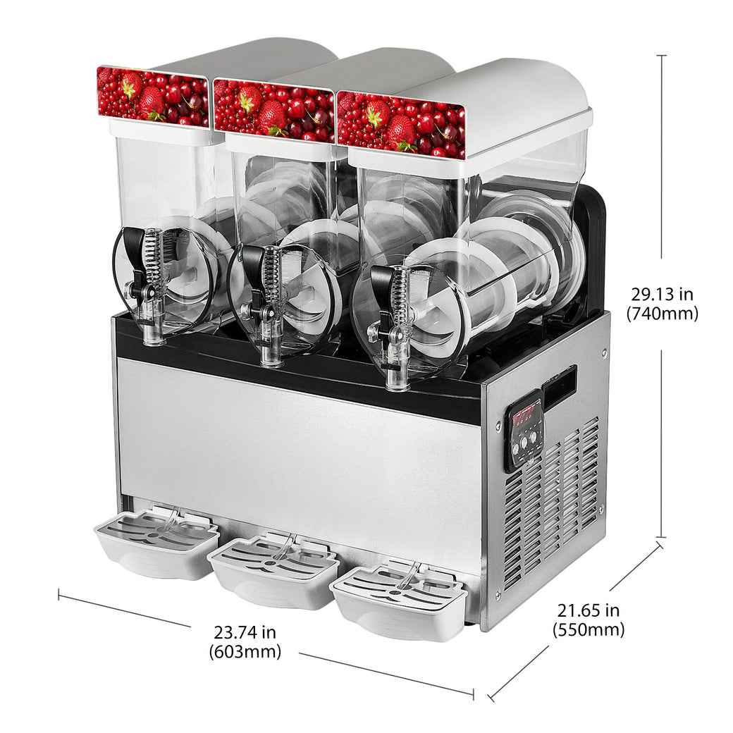 GorillaRock Commercial Slushy Maker | 3-tank Slush Machine | 15L x 3 ...