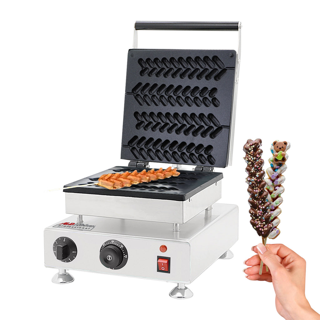 ALDKitchen Waffle Stick Maker | Tree Waffles Maker | Stainless Steel with Manual Control | 4 Pcs 110V
