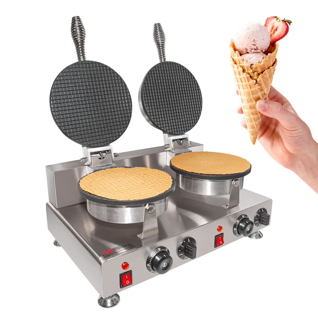 Aldkitchen Waffle Cone Maker Commercial Ice Cream Cone Maker Stainless Steel Manual Control 9318